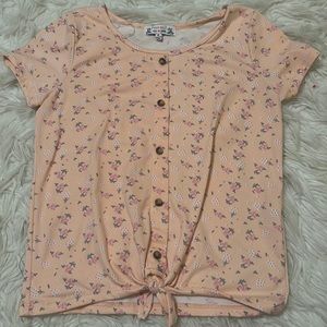 Pink floral shirt